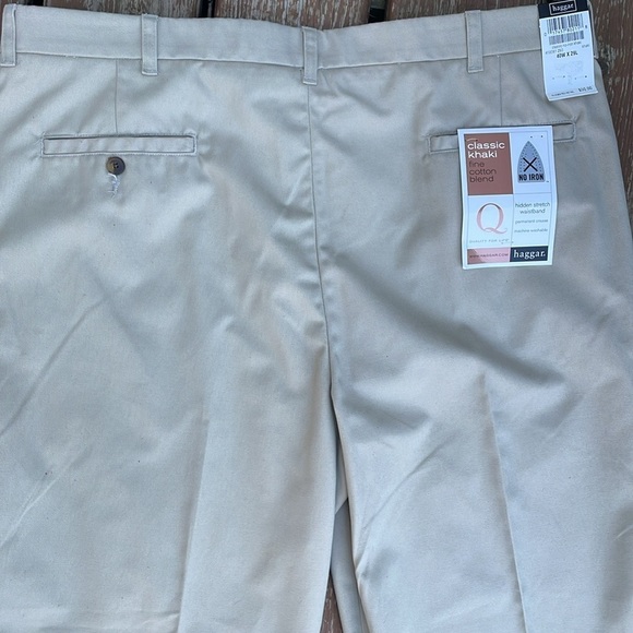 Haggar Classic Khaki 40‎ x 27 Plain Front no Iron Pant - Picture 6 of 11